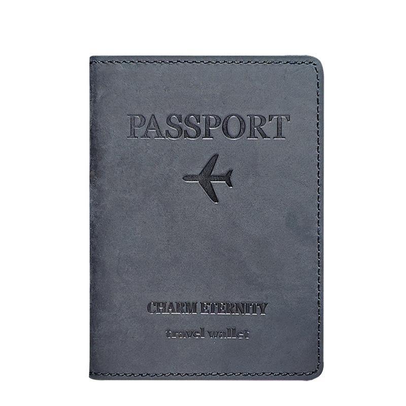Crazy Horse Leather Passport Holder Travel Wallet RFID Document Organizer 7