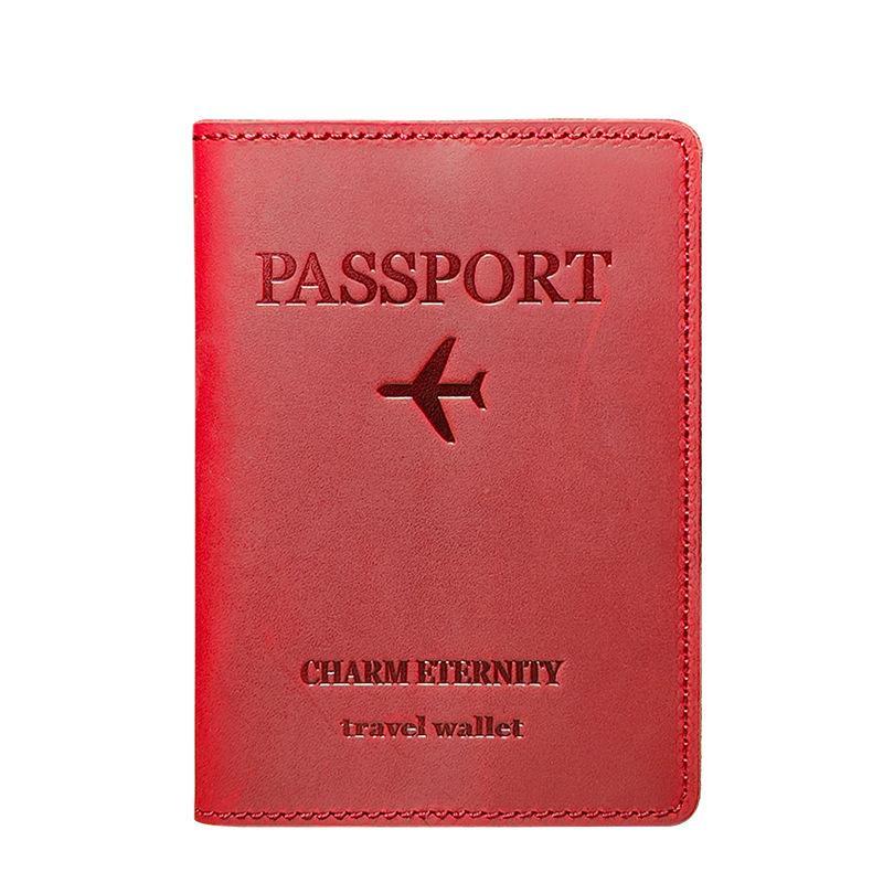 Crazy Horse Leather Passport Holder Travel Wallet RFID Document Organizer 6