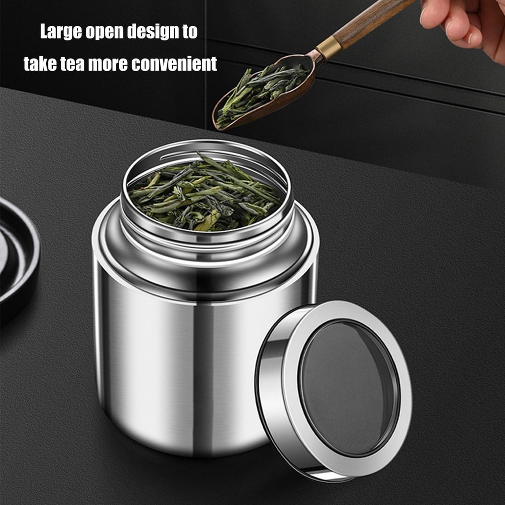 1500ml Airtight Stainless Steel Storage Canister With Transparent Lid For Kitchen Freshness 4