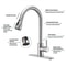 Pull Out Kitchen Faucet With 3 Modes Stainless Steel Hot And Cold Mixer Tap 2
