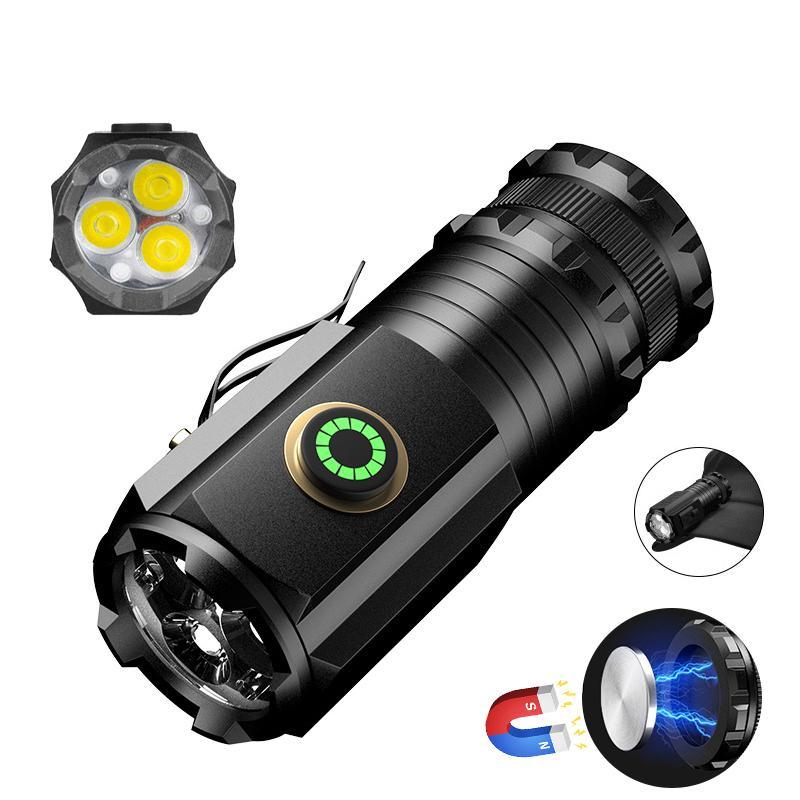 Rechargeable Mini Flashlight with Magnetic Base Waterproof Compact EDC Torch