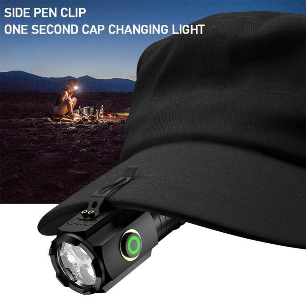 Rechargeable Mini Flashlight with Magnetic Base Waterproof Compact EDC Torch