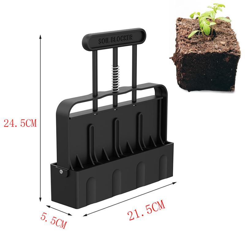 4-Cell Seedling Planter Tool for Easy Transplanting, Ergonomic Soil Block Maker for Garden & Greenhouse