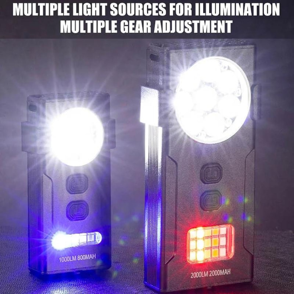 Magnetic Mini Keychain Work Light USB Rechargeable Portable LED Flashlight