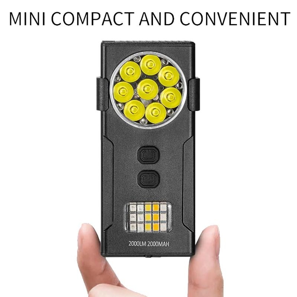 Magnetic Mini Keychain Work Light USB Rechargeable Portable LED Flashlight