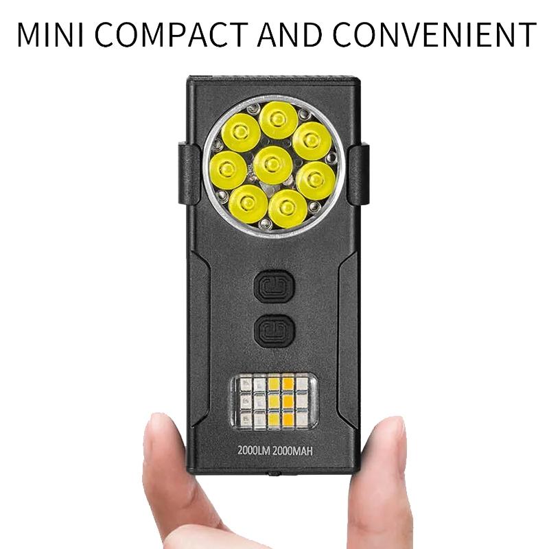 Magnetic Mini Keychain Work Light USB Rechargeable Portable LED Flashlight