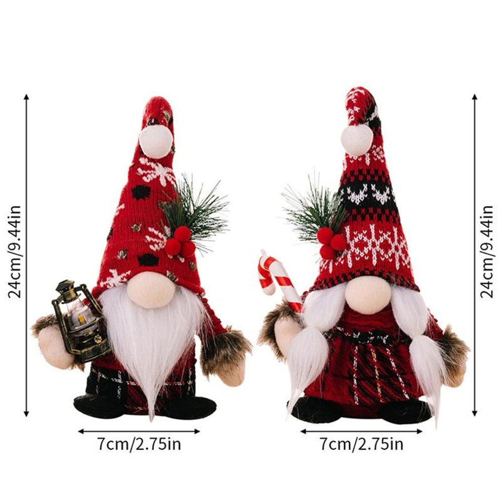 Cozy Christmas Gnome Plush Ornament Knitted Holiday Decor 5