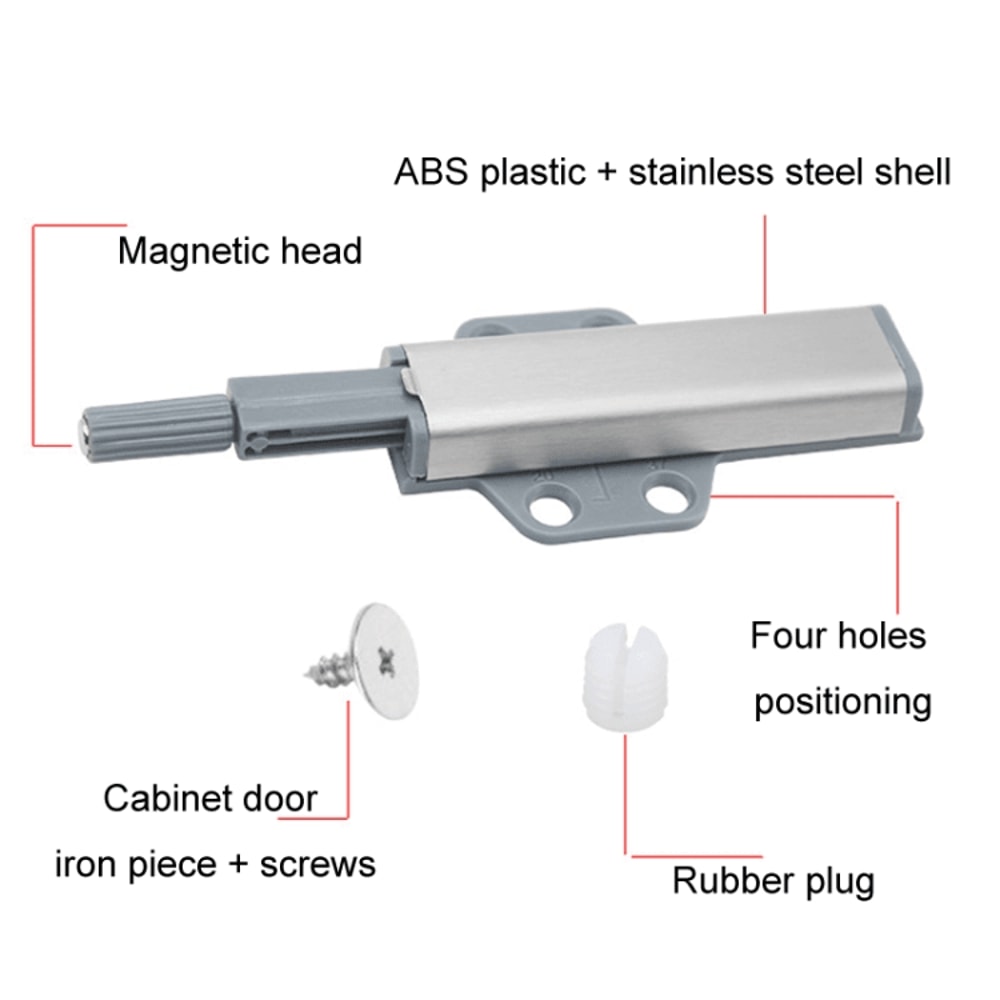 Push To Open Magnetic Cabinet Latch Durable Magnetic Push Latch No Handle Door Opener 5