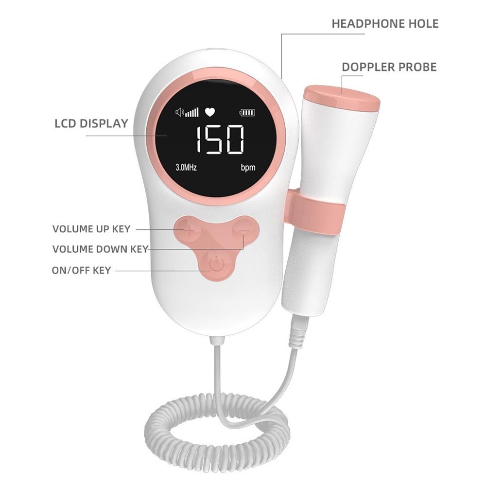 Waterproof Fetal Doppler Baby Heartbeat Monitor For Pregnancy With LCD Display Noise Reduction 4
