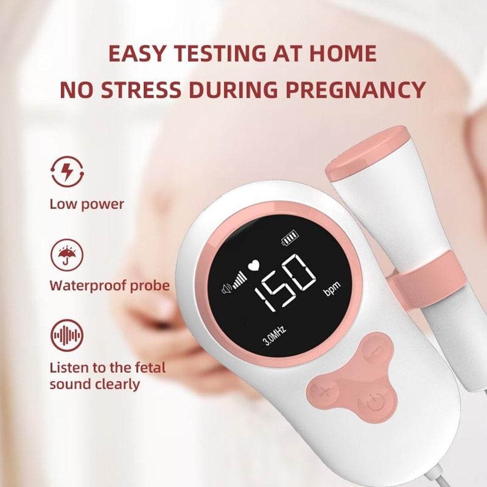Waterproof Fetal Doppler Baby Heartbeat Monitor For Pregnancy With LCD Display Noise Reduction 7