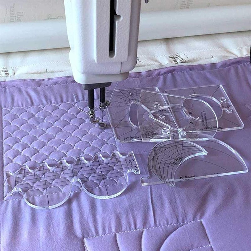 6-in-1 Quilting Template Set Acrylic Sewing Ruler Kit for Precise Patchwork Designs