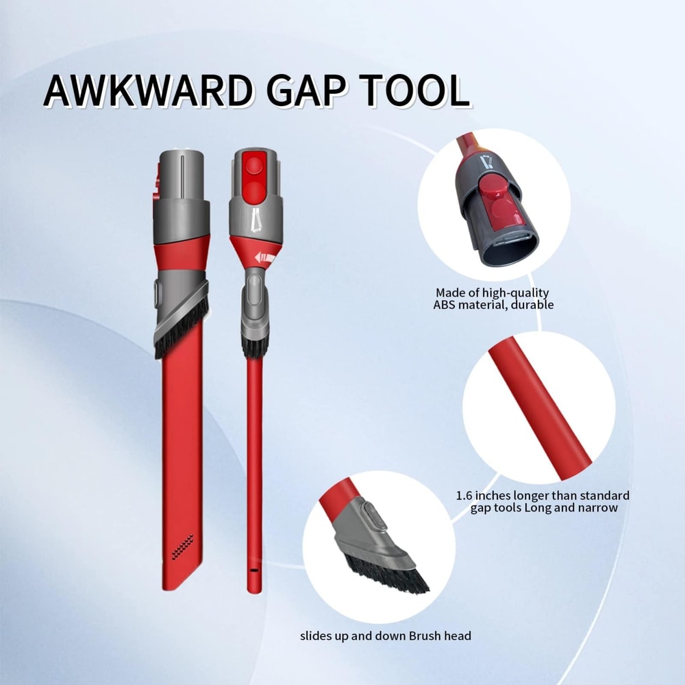Dyson Compatible Ultra Narrow Crevice Brush Tool for Deep Cleaning Tight Spaces