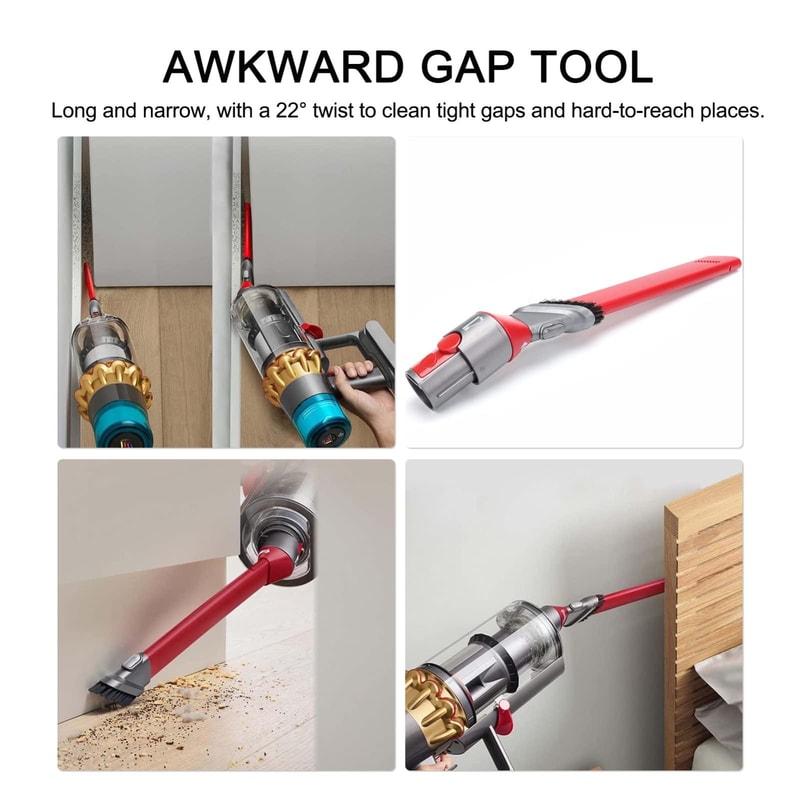 Dyson Compatible Ultra Narrow Crevice Brush Tool for Deep Cleaning Tight Spaces