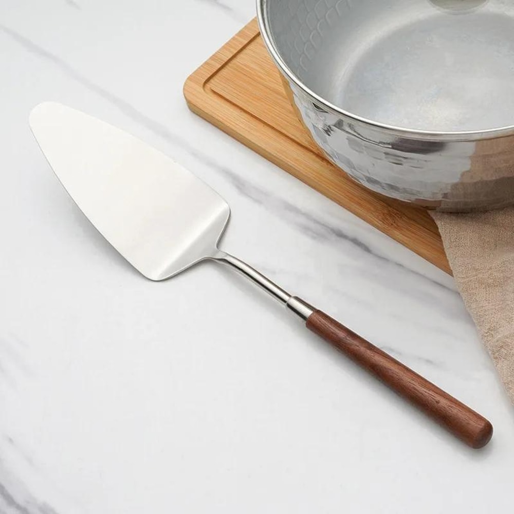 Walnut Handle Stainless Steel Cooking Utensil Set Heat Resistant Kitchen Tools