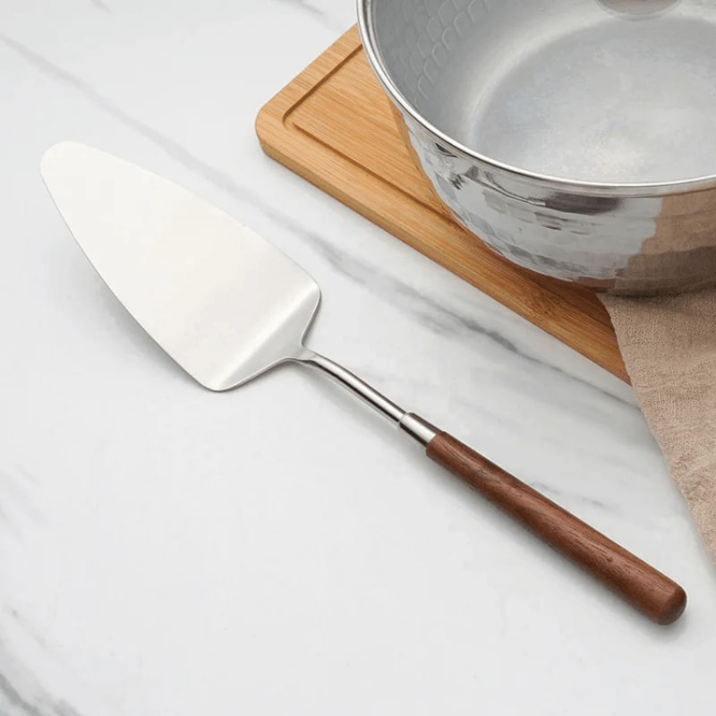 Walnut Handle Stainless Steel Cooking Utensil Set Heat Resistant Kitchen Tools 11