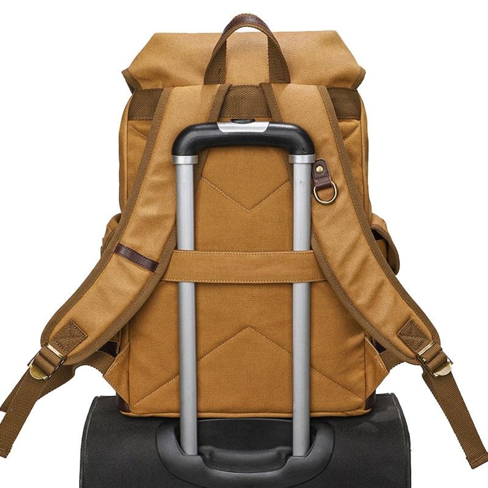 Vintage Waxed Canvas Laptop Backpack Large Capacity Travel Rucksack 8