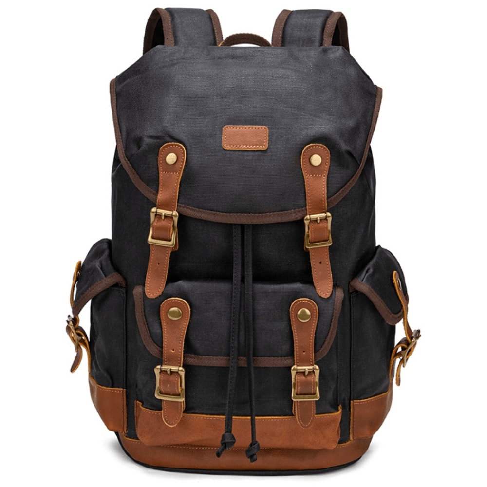 Vintage Waxed Canvas Laptop Backpack Large Capacity Travel Rucksack 11