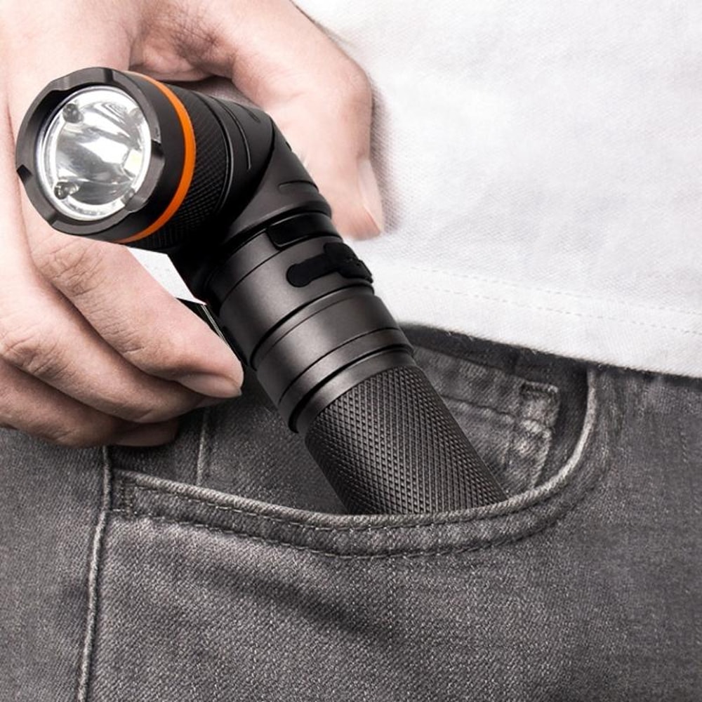 Foldable Magnetic LED Flashlight with Red Green Signal Lights Waterproof Rechargeable Torch