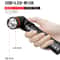 Foldable Magnetic LED Flashlight with Red Green Signal Lights Waterproof Rechargeable Torch