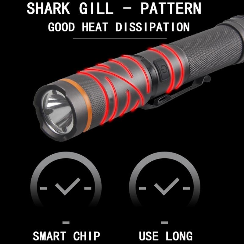 Foldable Magnetic LED Flashlight with Red Green Signal Lights Waterproof Rechargeable Torch