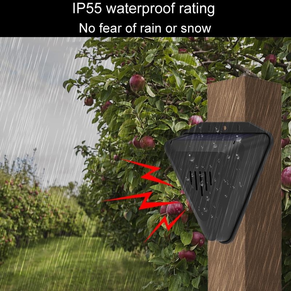 Solar Bird Repeller Outdoor Ultrasonic Animal Repellent For Garden Pond Protection 4