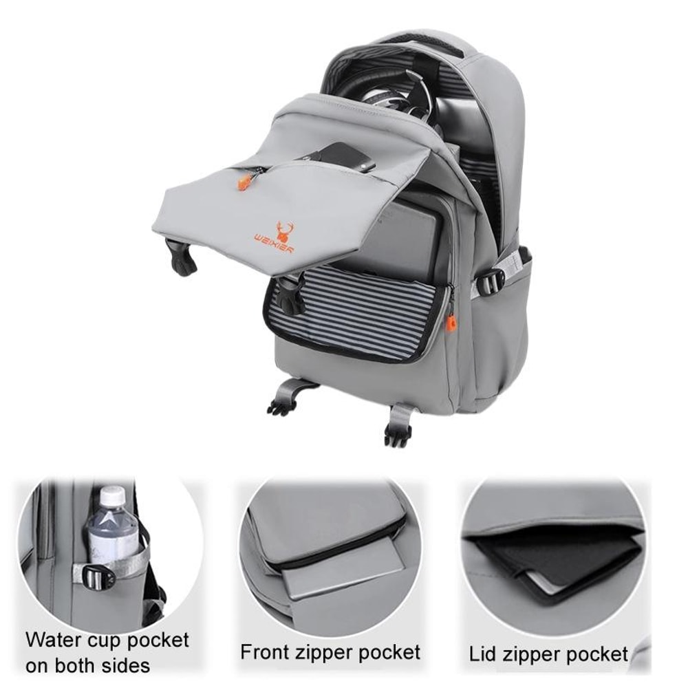 Waterproof Travel Backpack With USB Port Large Capacity Casual Laptop Daypack 5