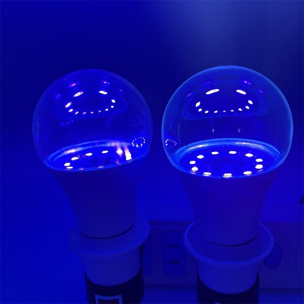 2pcs 9W UV Purple LED Black Light Bulbs For Parties Neon Glow Lighting 2