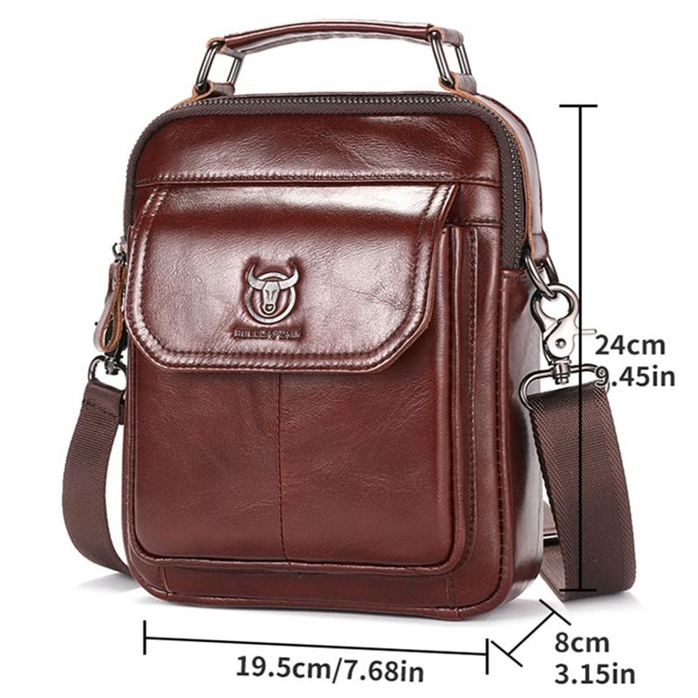 Vintage Leather Crossbody Bag Large Capacity Waterproof Cowhide Shoulder Bag 1