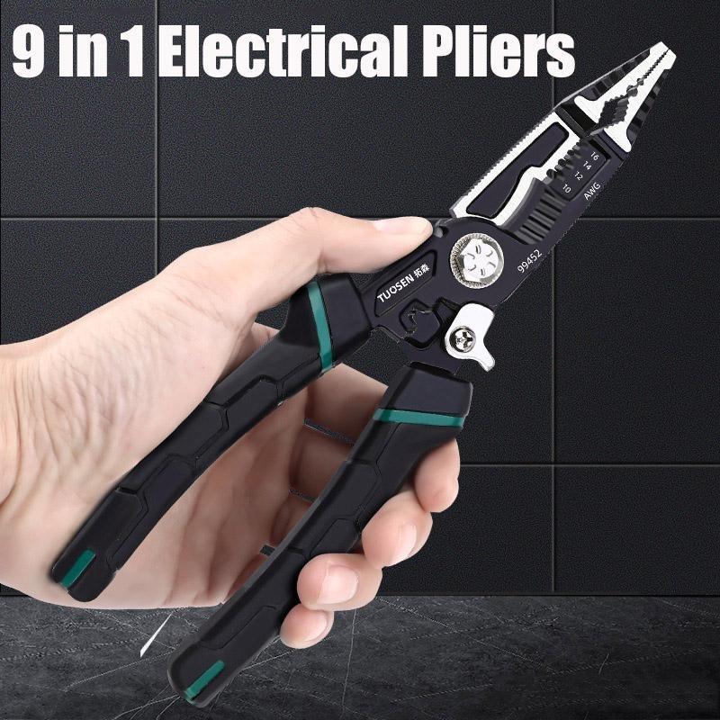 9-in-1 Wire Stripper Tool with Crimper & Cutter for Precision Electrical Work