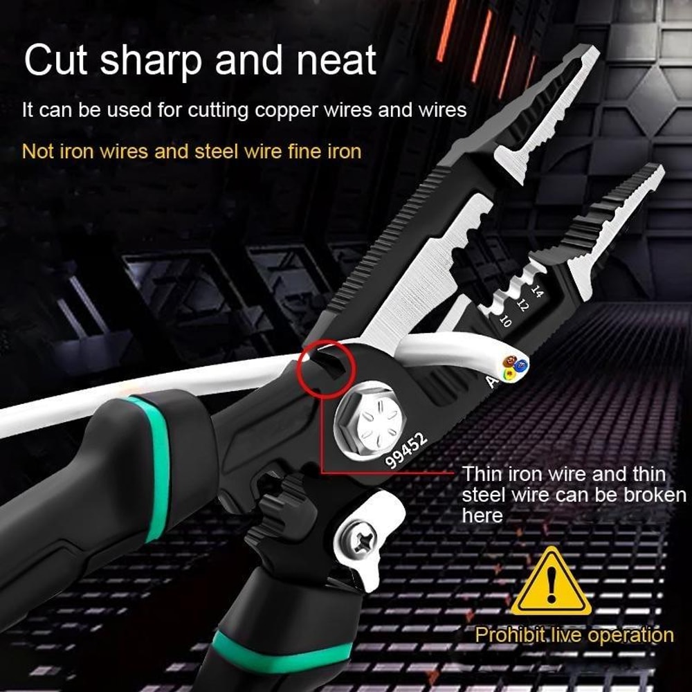 9-in-1 Wire Stripper Tool with Crimper & Cutter for Precision Electrical Work