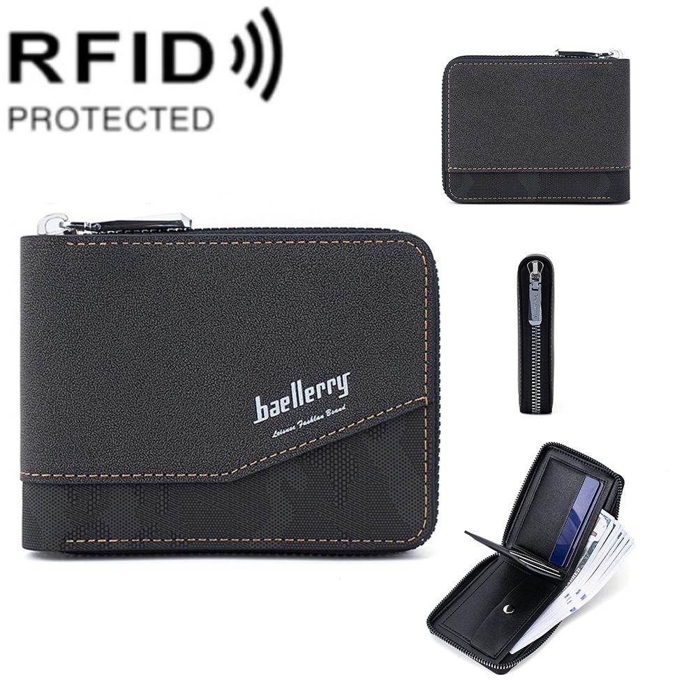 RFID Blocking Leather Wallet For Women Slim Zipper Card Holder Coin Purse 6