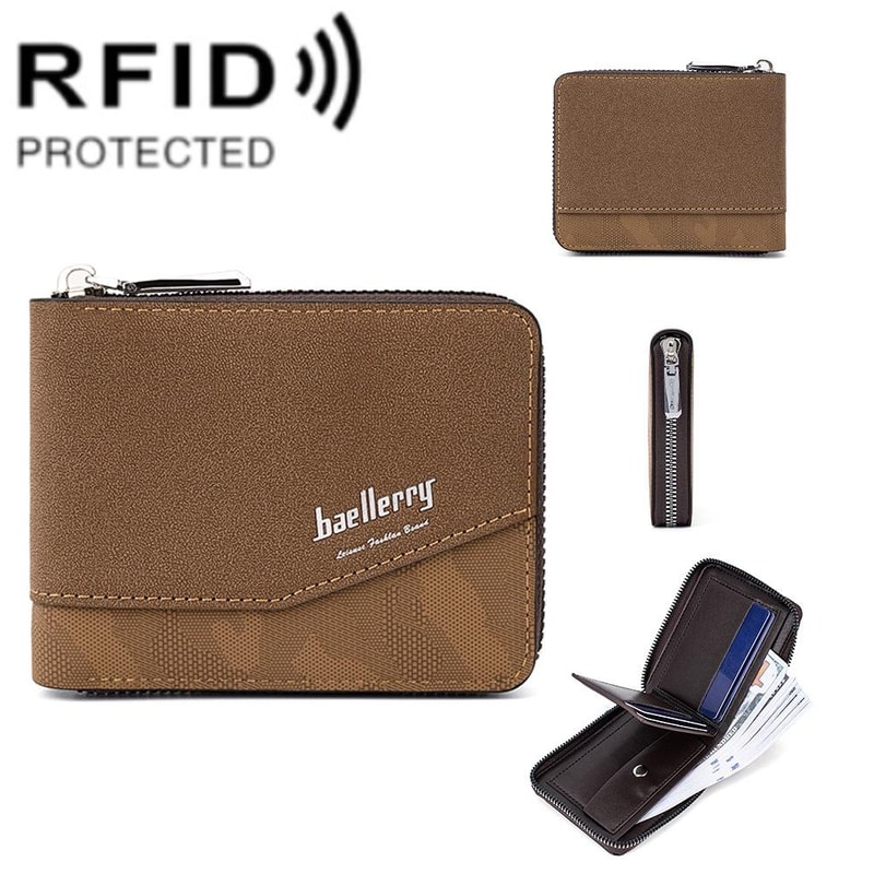 RFID Blocking Leather Wallet For Women Slim Zipper Card Holder Coin Purse 8
