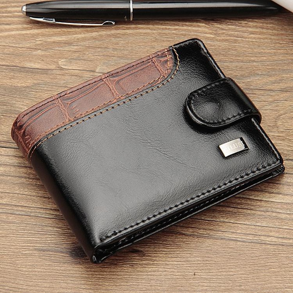 Slim Bifold Leather Wallet For Men With Coin Pocket Multi Card Slots 6