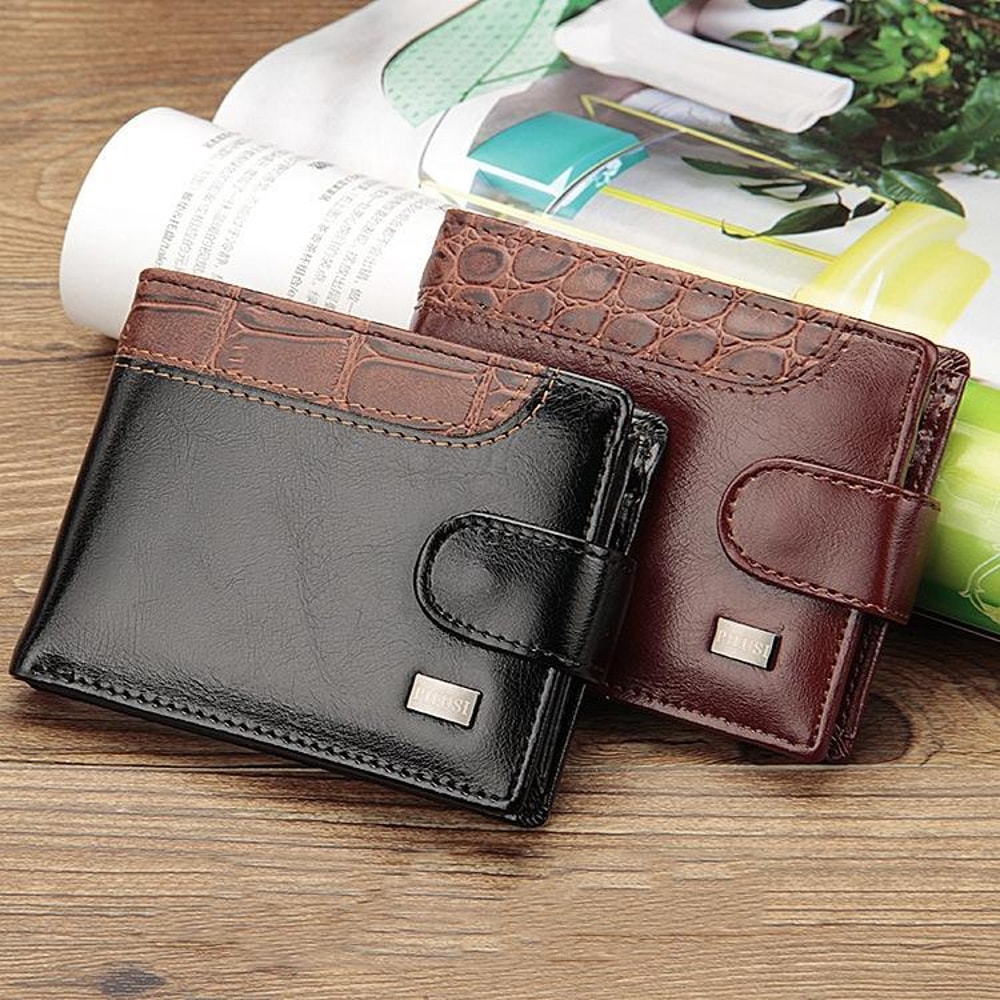 Slim Bifold Leather Wallet For Men With Coin Pocket Multi Card Slots 1
