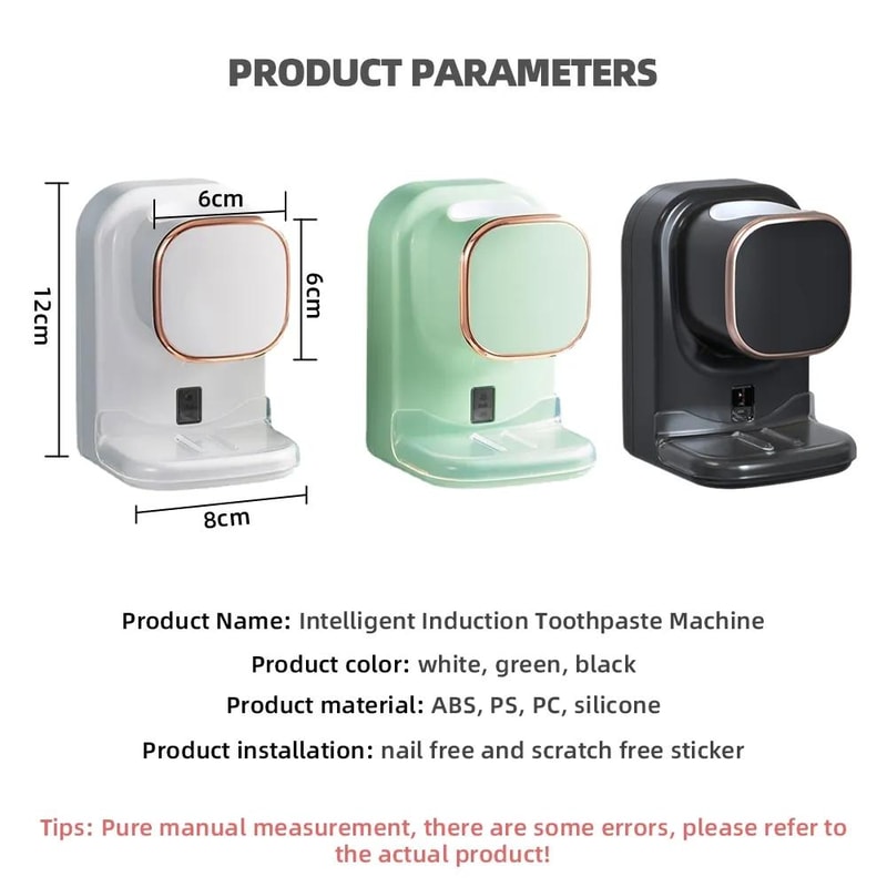 Automatic Touchless Toothpaste Dispenser With 3 Modes Smart Induction Squeezer 8