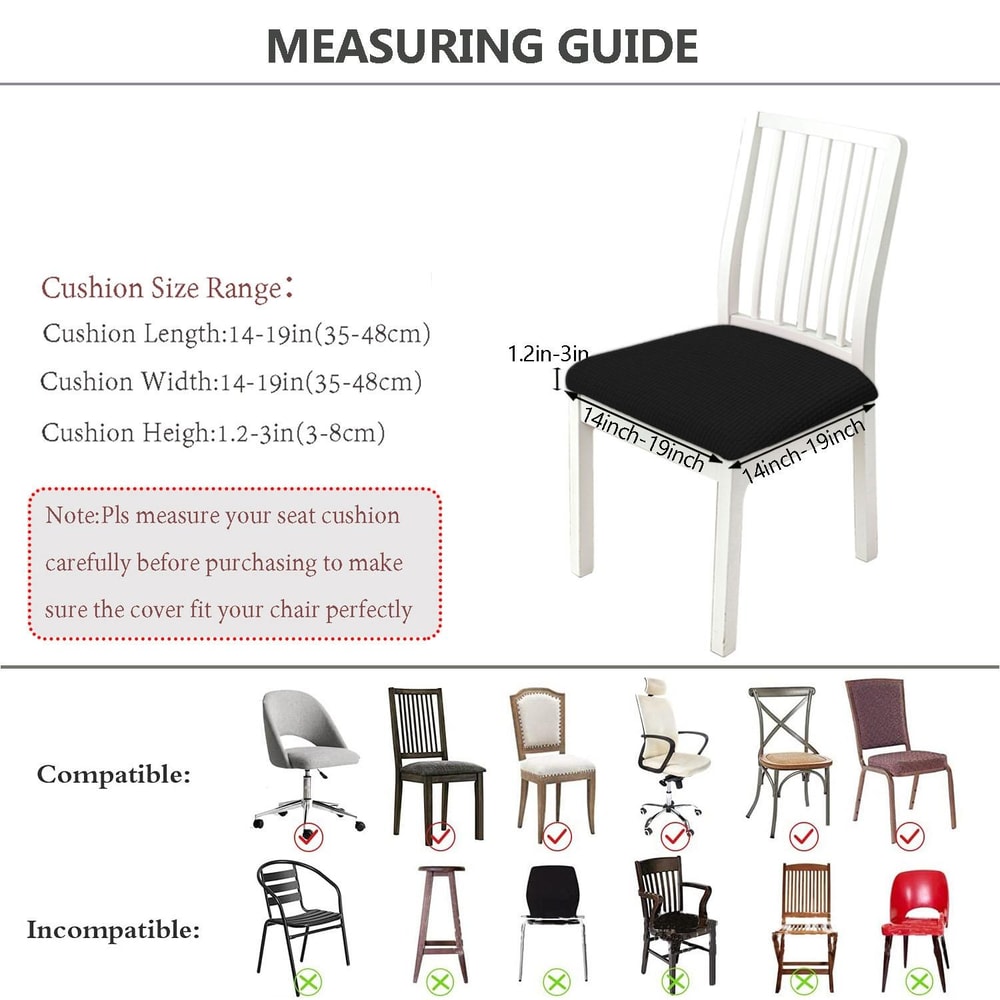 Diamond Jacquard Waterproof Chair Cushion Cover Stretch Dining Seat Protector 1
