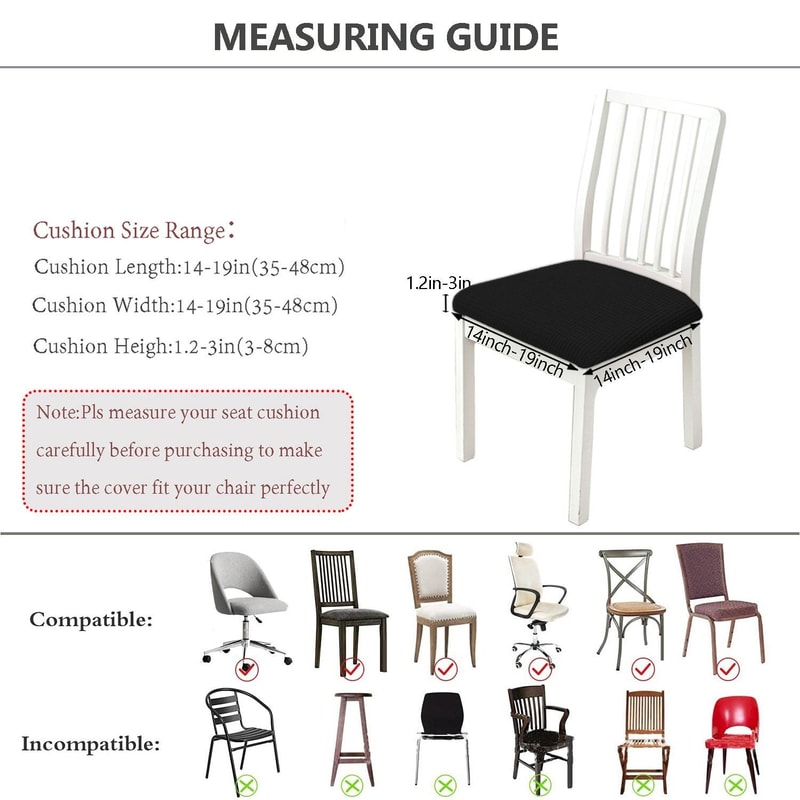 Diamond Jacquard Waterproof Chair Cushion Cover Stretch Dining Seat Protector 1