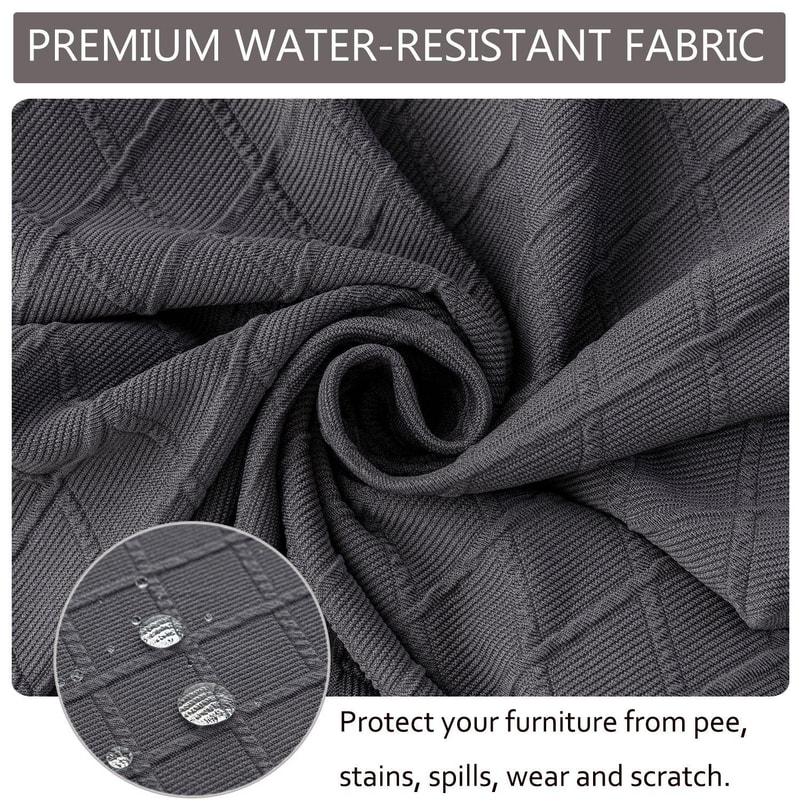 Diamond Jacquard Waterproof Chair Cushion Cover Stretch Dining Seat Protector 2