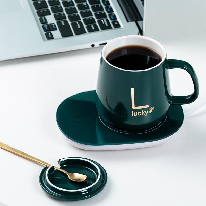 Smart Coffee Mug Warmer Set With Ceramic Cup Auto ShutOff 55C Temperature Control 5
