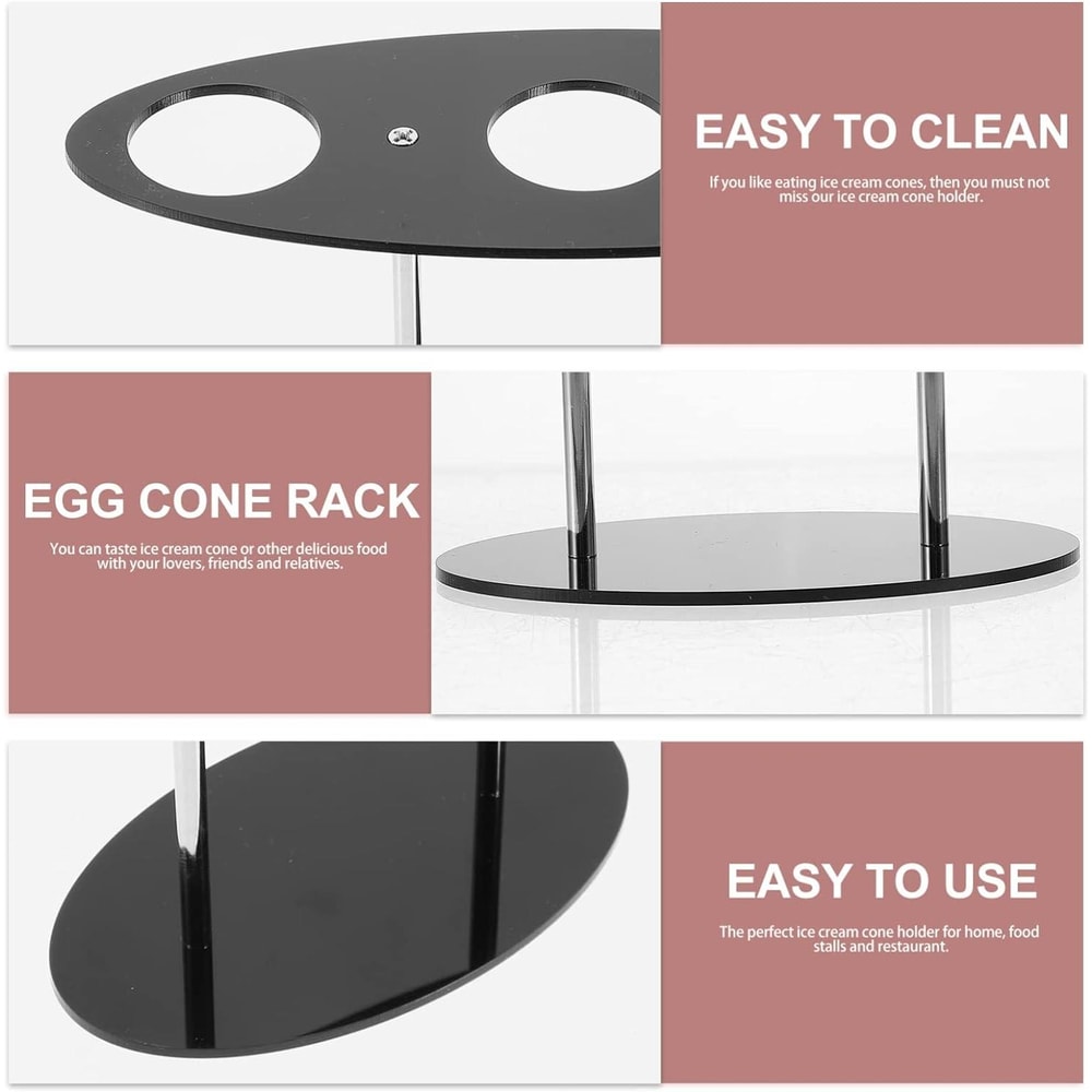 Clear Acrylic Ice Cream Cone Display Stand Rack For Parties Dessert Presentation 4