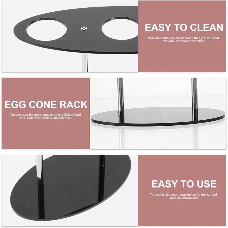 Clear Acrylic Ice Cream Cone Display Stand Rack For Parties Dessert Presentation 4