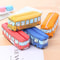 Cartoon Bus Canvas Pencil Case Large Capacity School Organizer For Kids 5