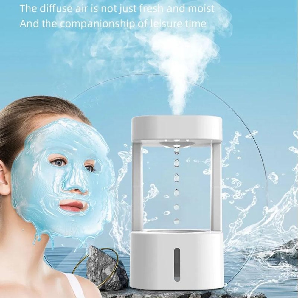Anti-Gravity Water Droplet Humidifier with Night Light & Remote Control Aromatherapy Diffuser