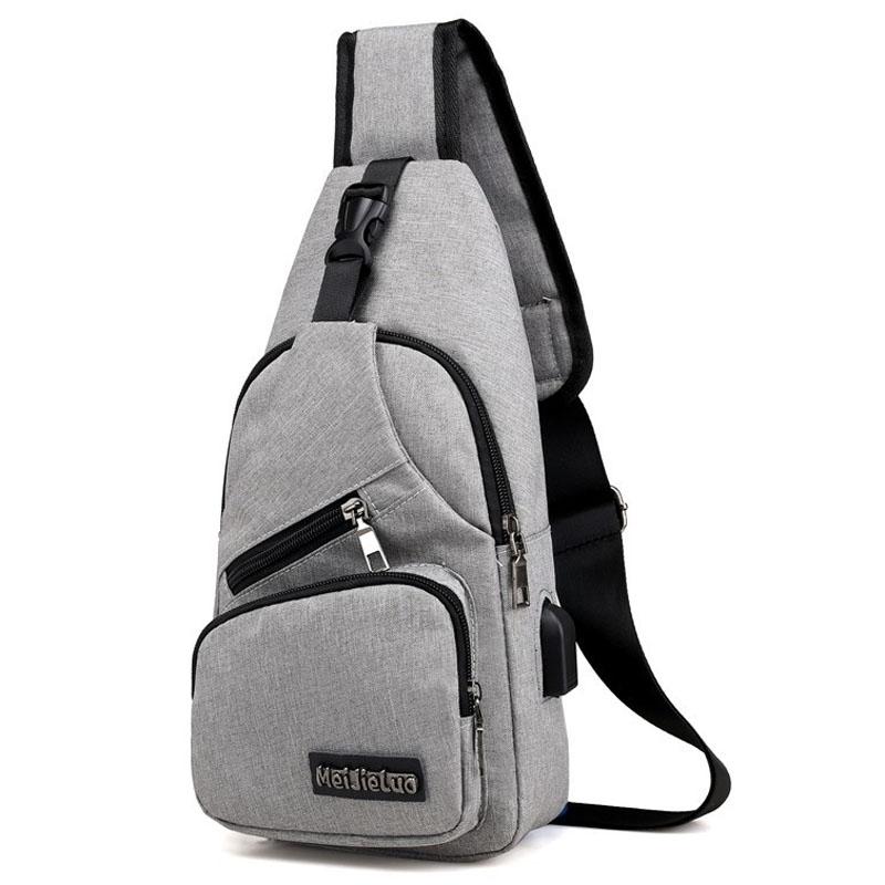 Anti-Theft men chest bag with USB Charging Lightweight crossbody sling bag