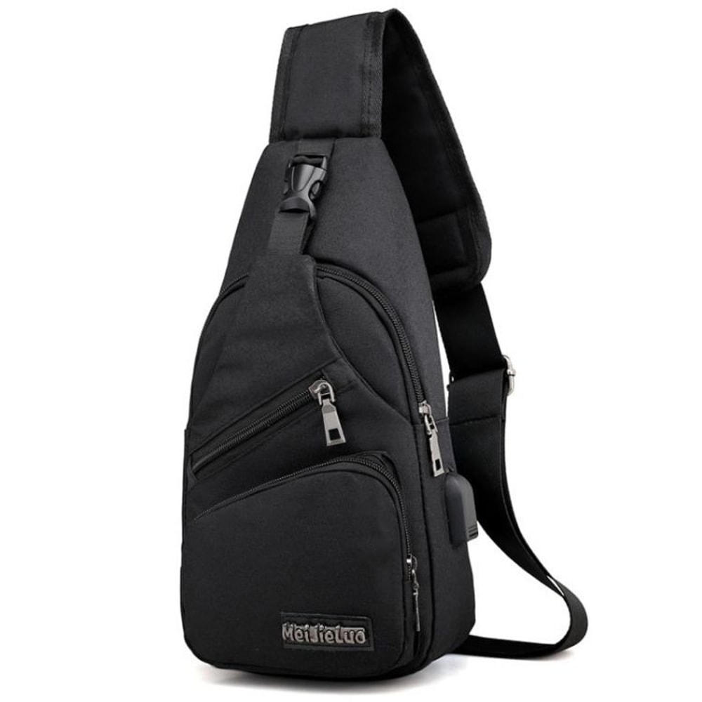AntiTheft Men Chest Bag With USB Charging Lightweight Crossbody Sling Bag 10