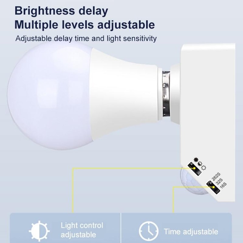 Smart Motion Sensor Light Socket Adapter For LED Bulbs 4
