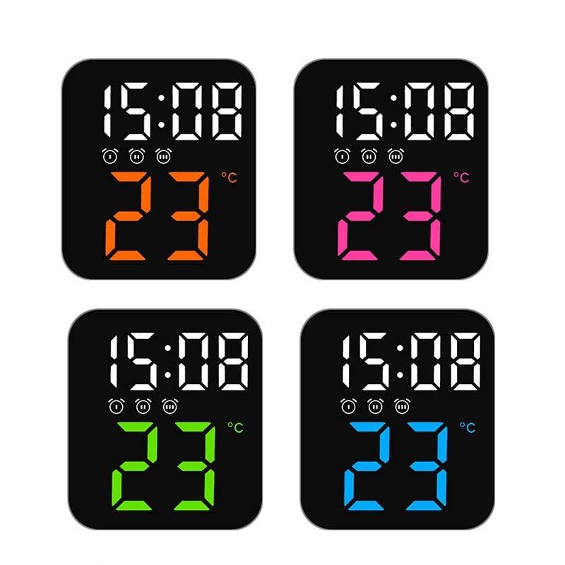 Smart LED Digital Wall Clock With Temperature Display And Dual Alarms For Bedroom Office 1