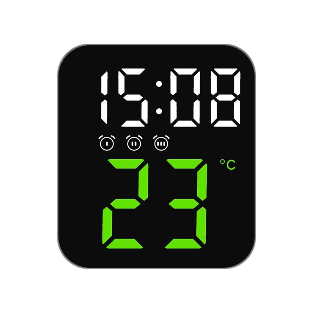 Smart LED Digital Wall Clock With Temperature Display And Dual Alarms For Bedroom Office 8