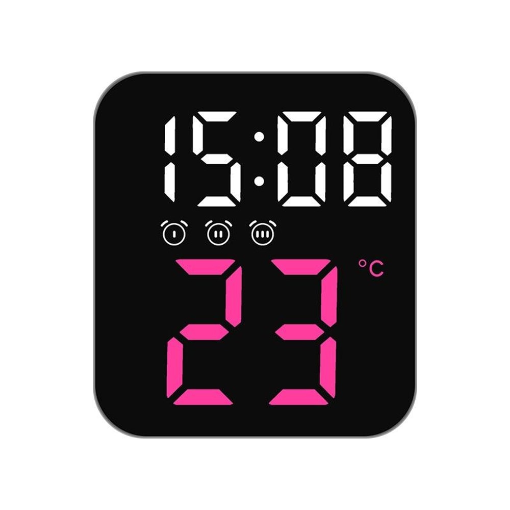 Smart LED Digital Wall Clock With Temperature Display And Dual Alarms For Bedroom Office 10