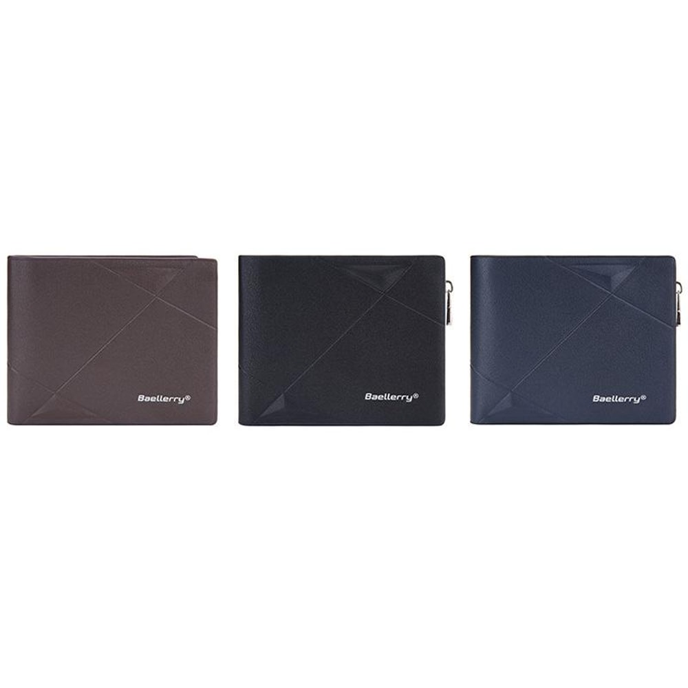 Men RFID Leather Zip Wallet Large Capacity Multi Card Holder With Coin Pocket 1